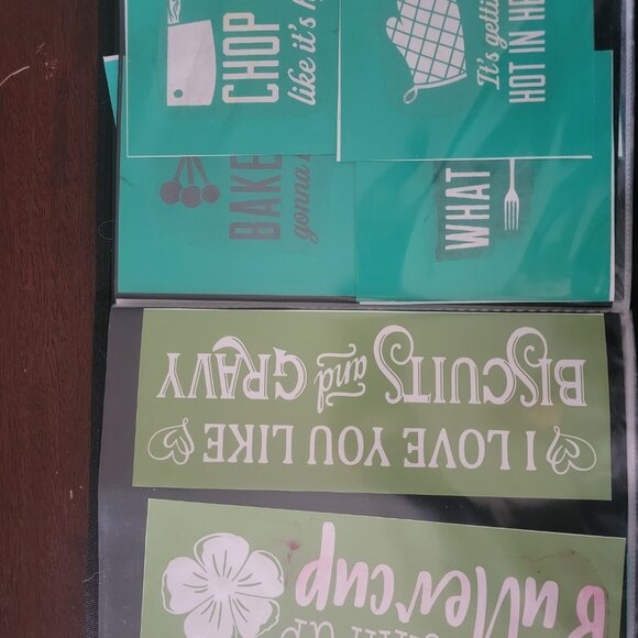 Bundled Reusable Silk Screen Stencils ~ 10 x 13 Binder ~Home, Laundry, Kitchen - Picture 14 of 16